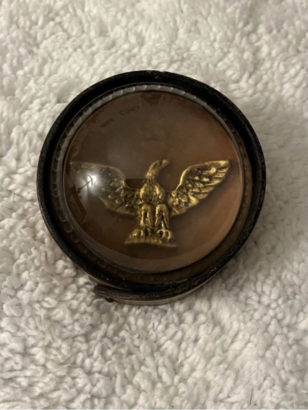 Legal Desk Decor Attorney Paperweight Brass Eagle Wings Of Justice Glass/Leather